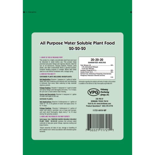 All Purpose Water Soluble Plant Food 20-20-20 (8 oz) K1935