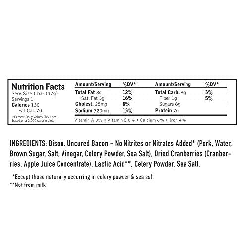 Bison Bacon Cranberry Bar, 1.3 Ounce B77545