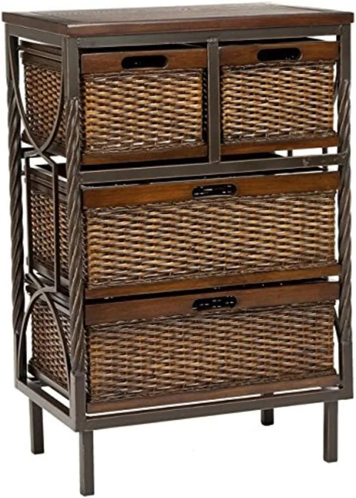 Dark Teak 4-Drawer Storage Cabinet X68768