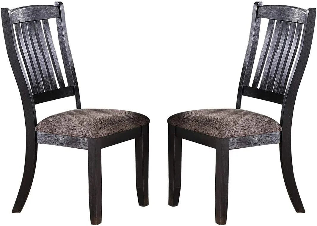 Dark Coffee Set of 6 Fabric Dining Chairs H86579