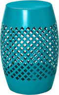 12.5" Blue Metal Outdoor Side Table P188490