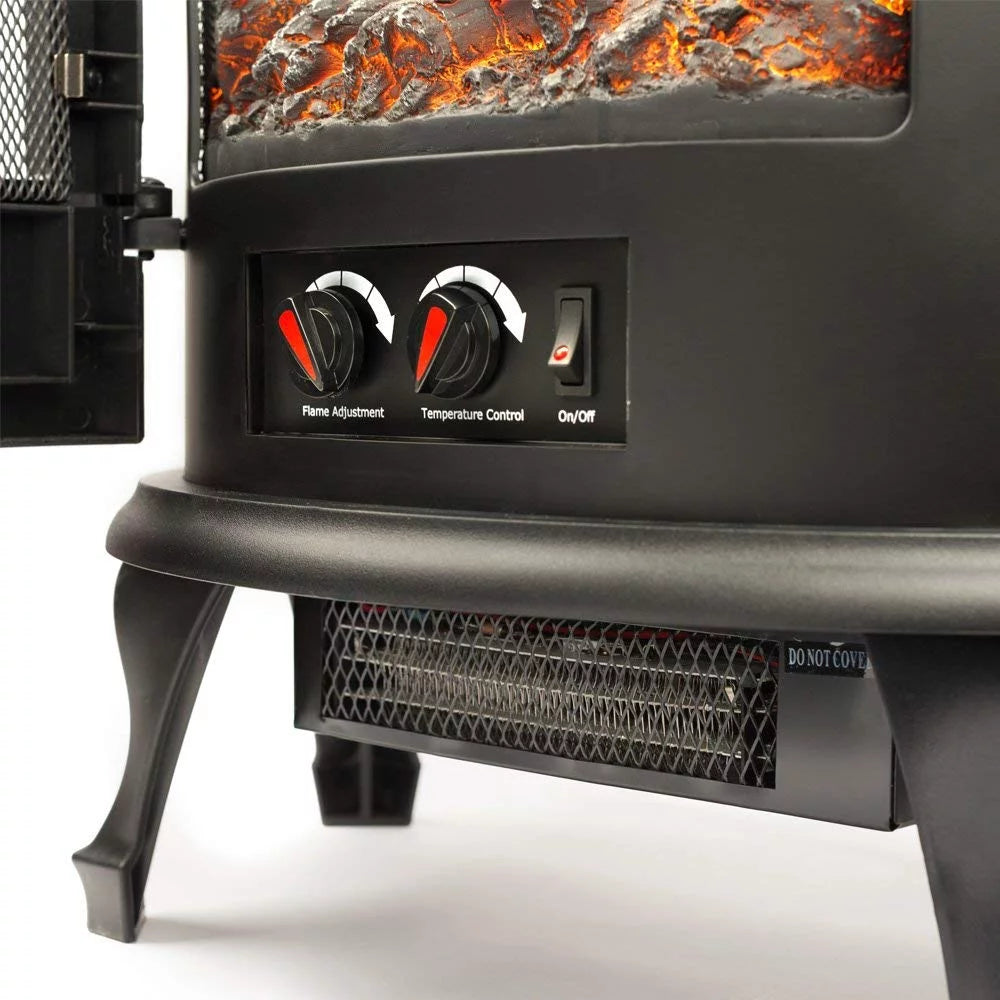 Black Free Standing Electric Fireplace Stove J64465