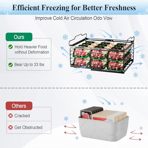 2 Pack Stackable Large Metal Freezer Organizer Bins W57090
