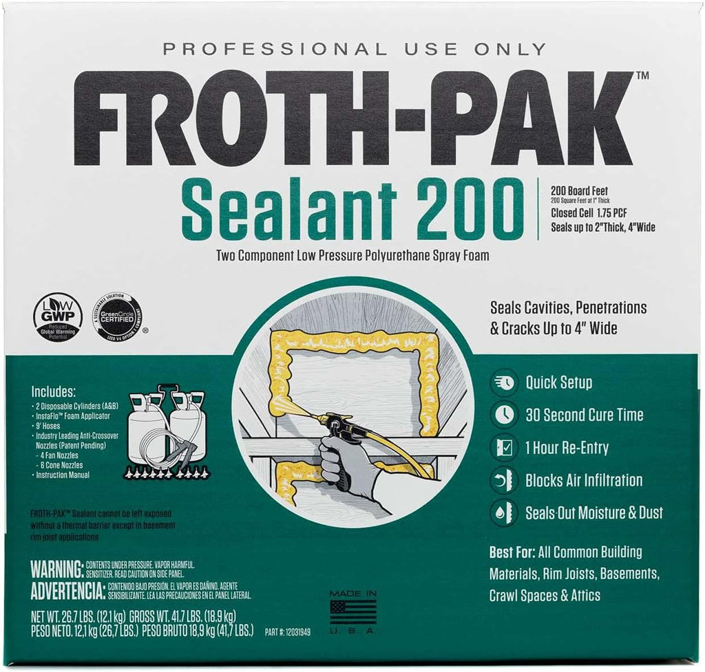 Spray Foam Sealant Kit, 9ft Hose, Two Component Polyurethane Closed Cell A1864