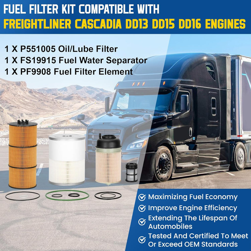 Filter Kit including Oil Filter, Fuel Water Separator and Fuel Filter Element V1916
