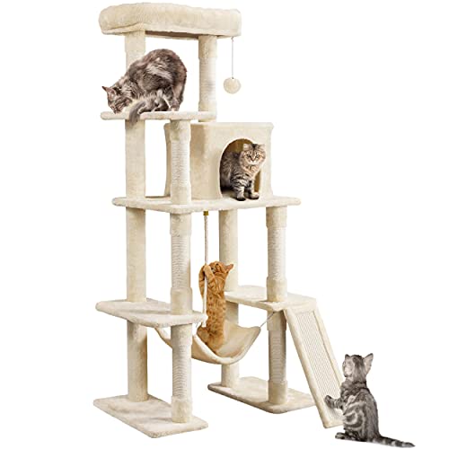 63 Inches Tall Cat Tree with Scratching Posts F5998