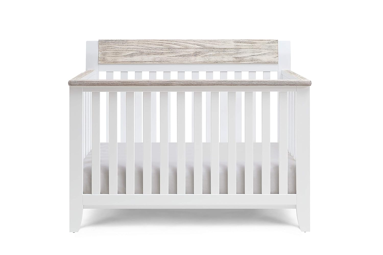 White and Wire Brushed Wood 4 in 1 Convertible Crib L2431