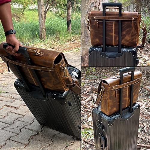 Full Grain Leather Laptop Messenger Bag R9066