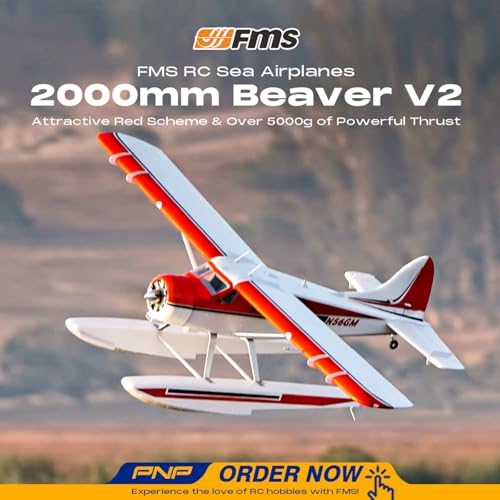6 Channel Remote Control Airplane Beaver V2 2000mm Wingspan with Flaps LED Water Seaplane PNP E70939