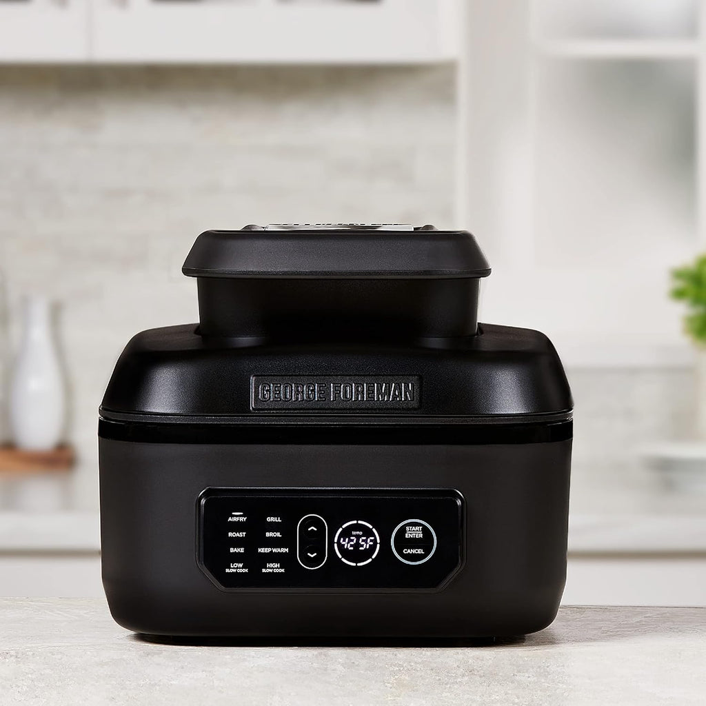 7-in-1 Electric Indoor Grill with Air Fry Technology, Black F4839