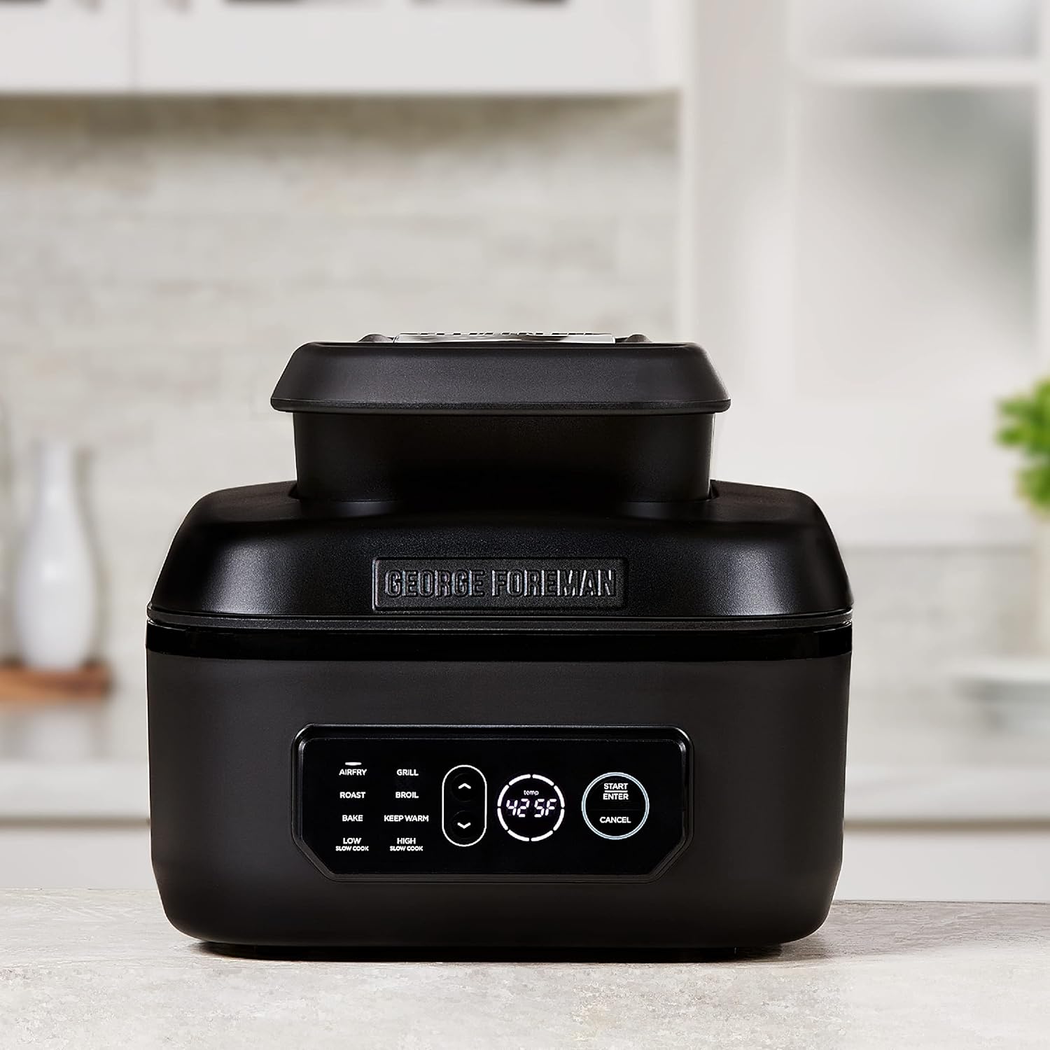7-in-1 Electric Indoor Grill with Air Fry Technology, Black F4839