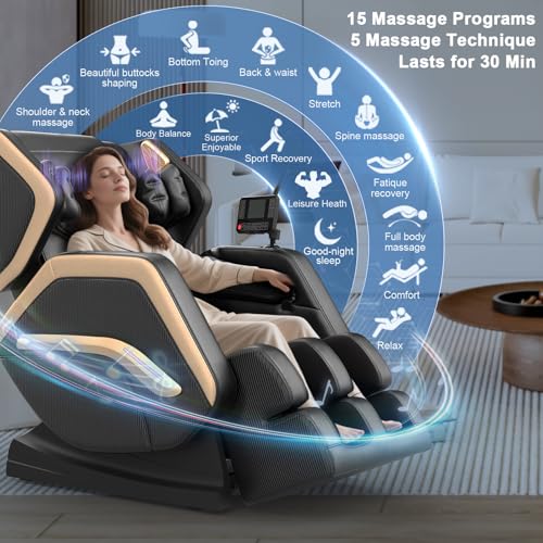 Zero Gravity Massage Chair with 10 Fixed Rollers, Heating, Bluetooth Speaker B580491