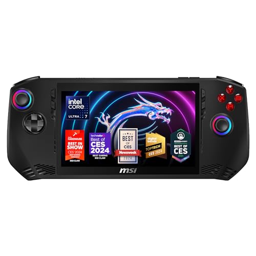 Black 7" FHD 120Hz Display 16GB LPDDR5 512GB NVMe SSD PC Gaming Handheld A9174
