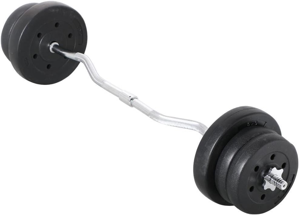 Olympic Bar Barbell Set Adjustable Weight Plates S58590