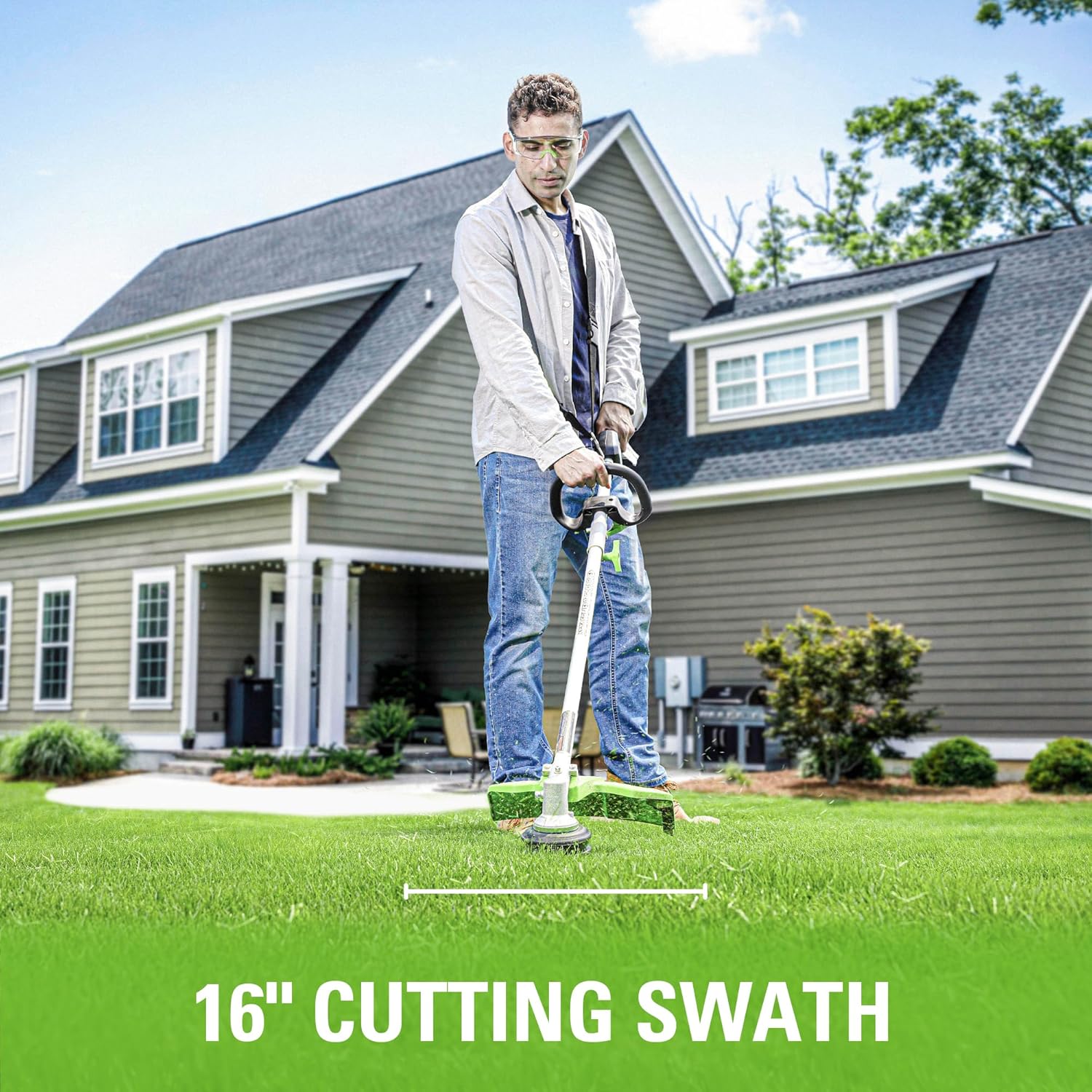 80V 16-Inch Brushless String Trimmer with 2.5Ah Battery and Rapid Charger G116020