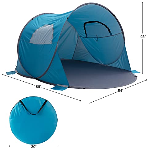 Blue Pop Up Beach Tent Sun Shelter with UV Protection V532750