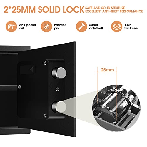 Black Digital Home Security Safe with Electronic Keypad Lock X618385