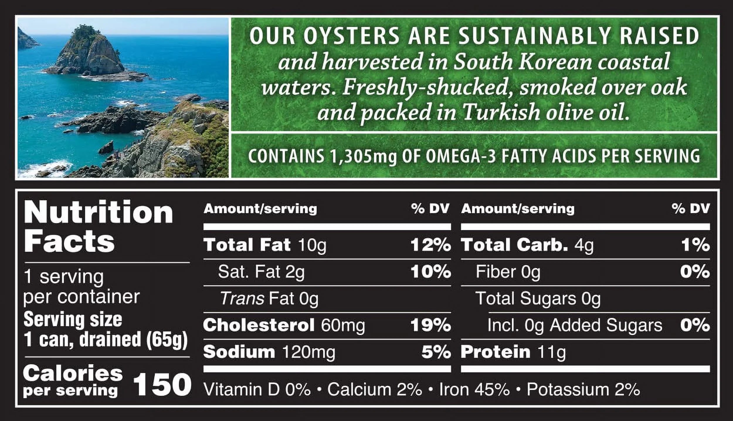Smoked Oysters in Pure Olive Oil, 3-Ounce Cans (Pack of 18) N450
