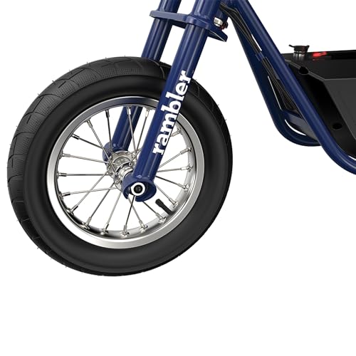 Dark Blue Electric Retro Minibike with 250W Motor, 12 Inch Tires, 24V Battery F213233