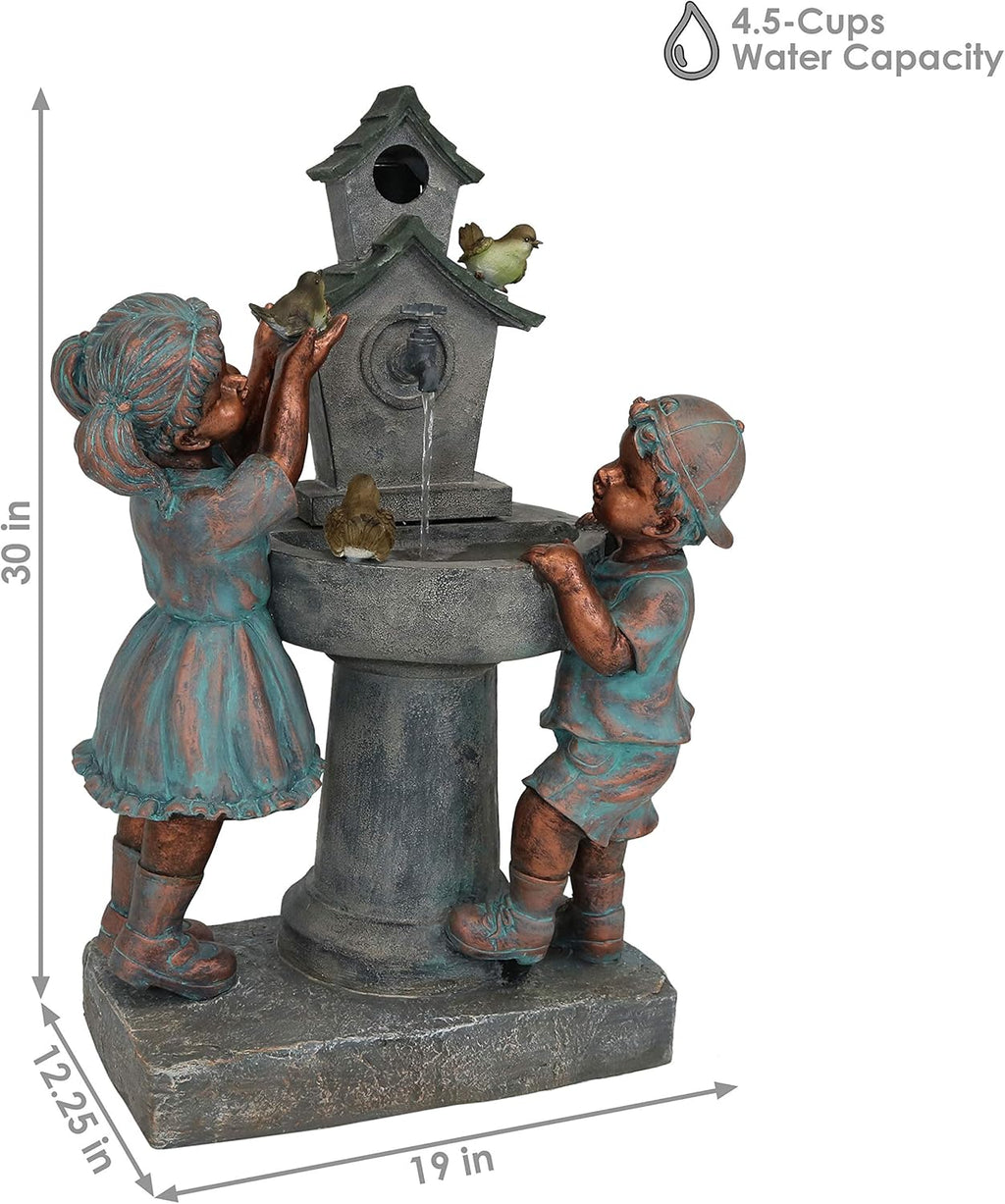 30-Inch Outdoor Water Fountain with Electric Submersible Pump S588554