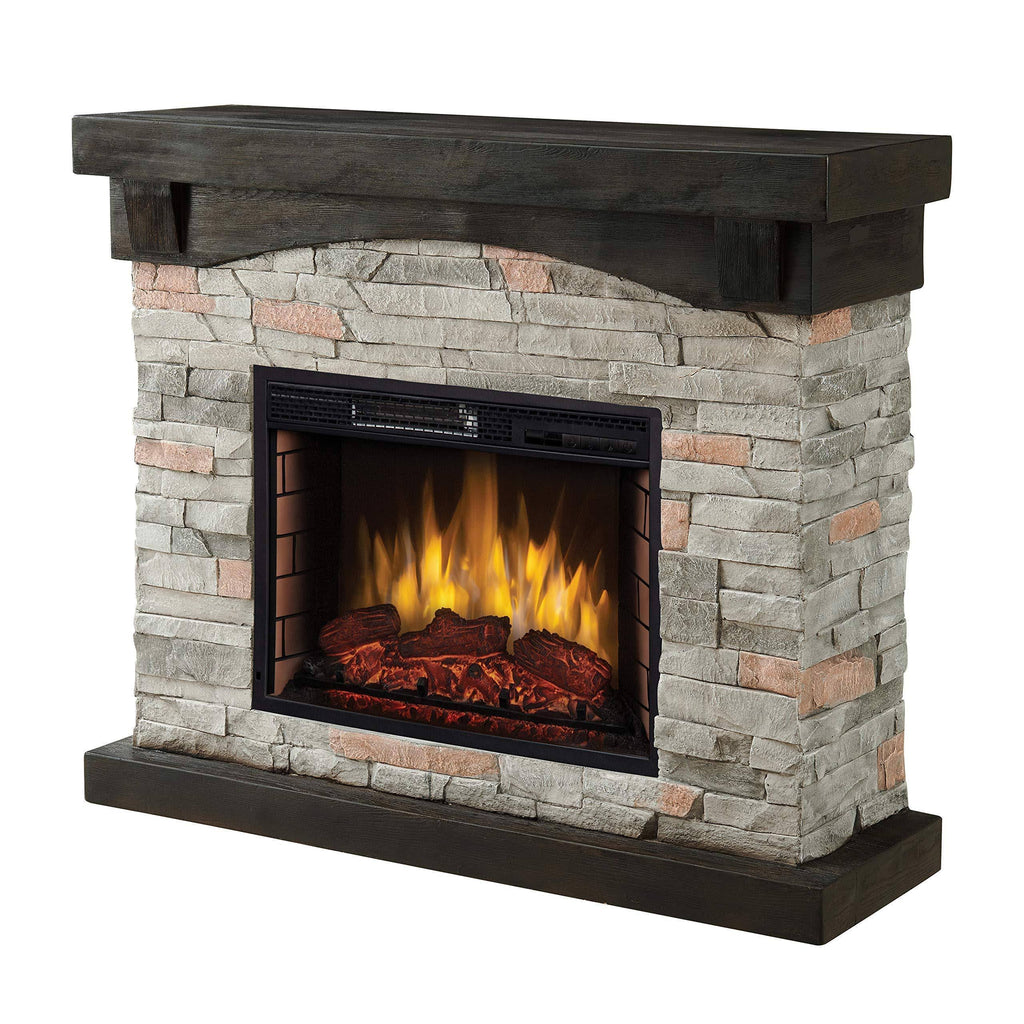 42x22 Grey Faux Stone Electric Fireplace X143832