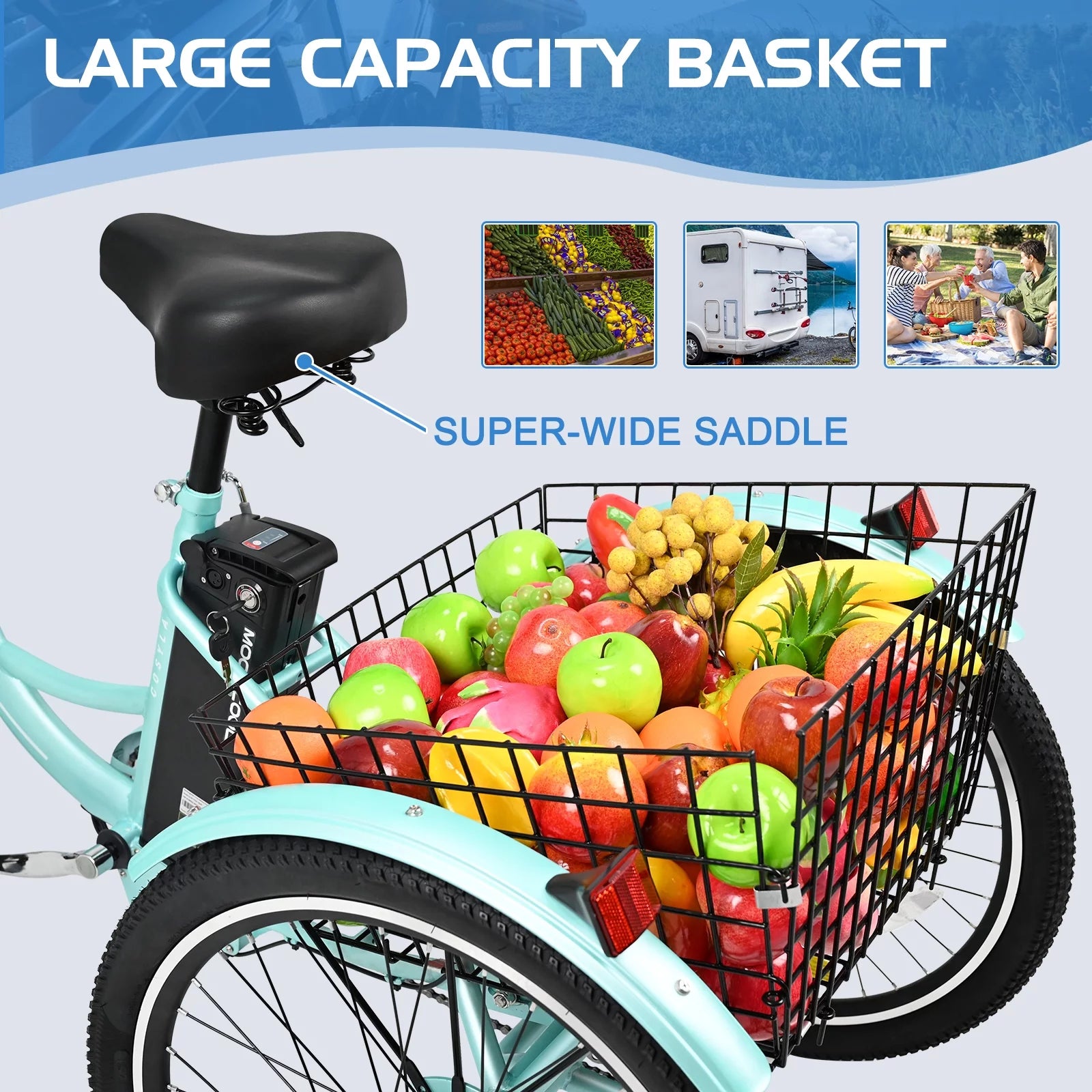3 Wheel Electric Tricycle with Removable Lithium Battery G421850