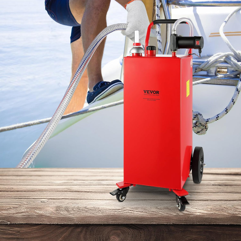 30 Gallon Fuel Caddy with Electric Pump Wheels D7318