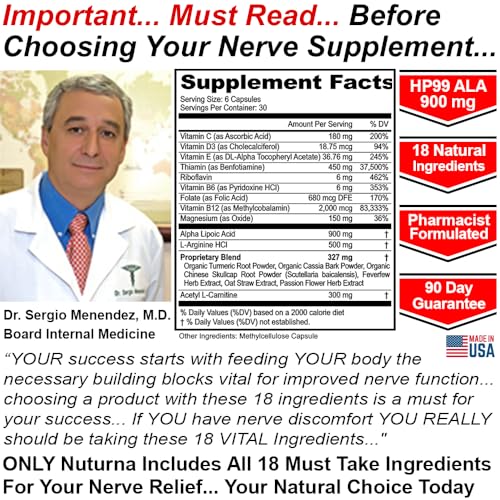 900 mg Alpha Lipoic Acid Nerve Supplement, 180 Capsules X25364