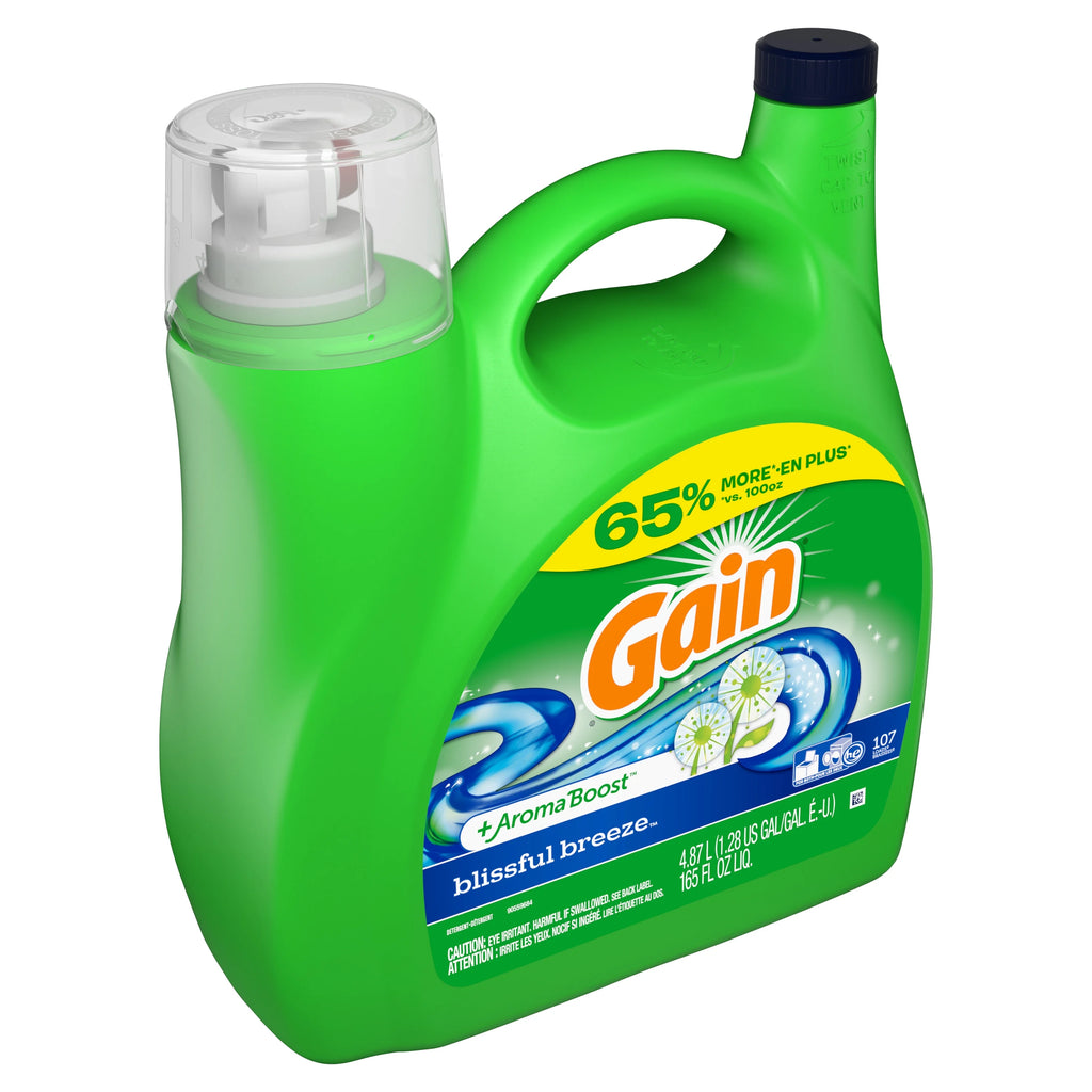 107 Loads Liquid Laundry Detergent, 165 Fl Oz H81165