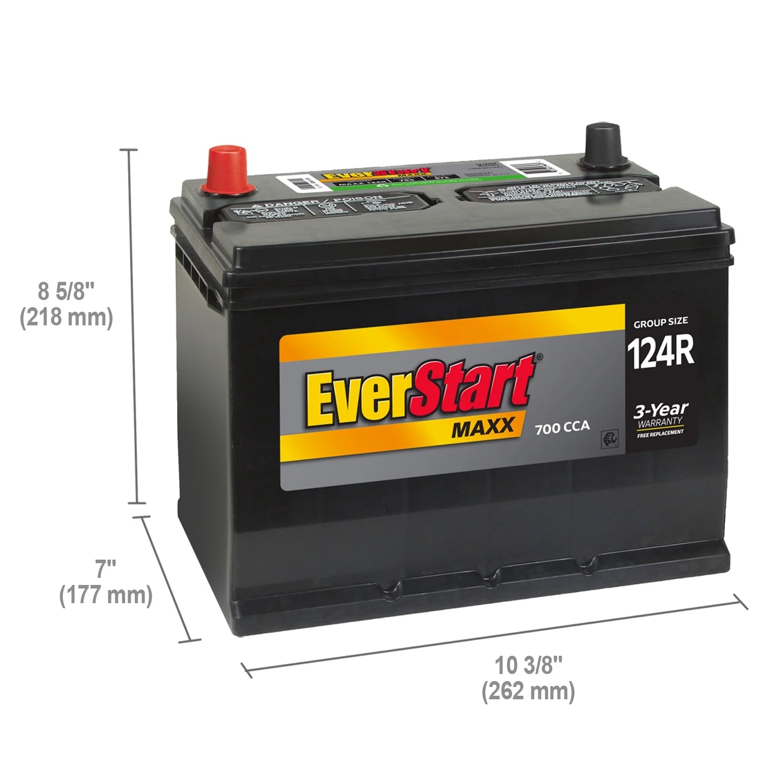 Group Size 124R 12 Volt 700 CCA Lead Acid Automotive Battery P25671