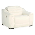 White Faux Leather Power Recliner T2135