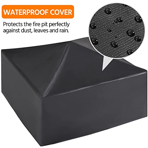 32in Square Metal Fire Pit Table Q839976