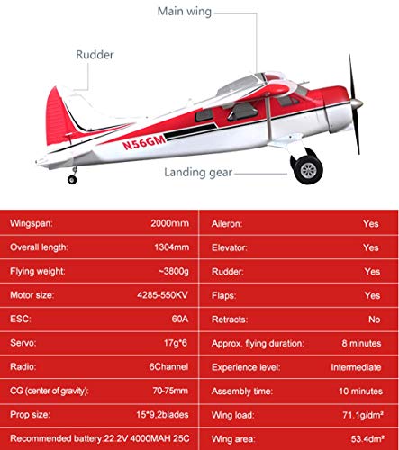 6 Channel Remote Control Airplane Beaver V2 2000mm Wingspan with Flaps LED Water Seaplane PNP E70939