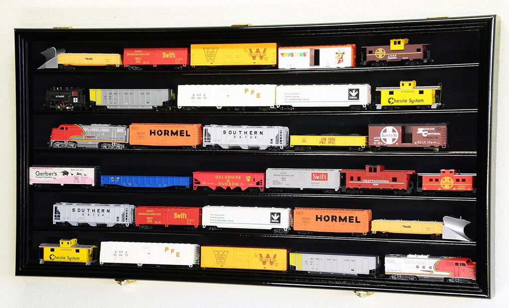 HO Scale Model Train Display Case Cabinet Wall Rack with Lockable S194384