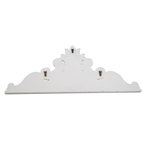 White Wood Floral Carved Wall Sculptures N412726