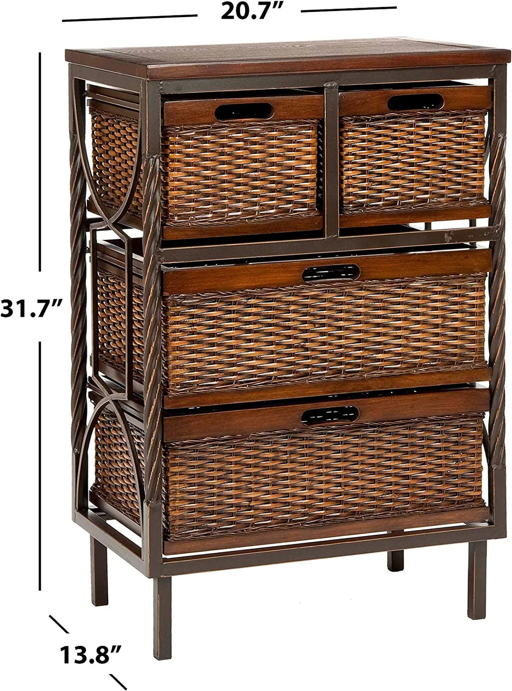 Dark Teak 4-Drawer Storage Cabinet X68768