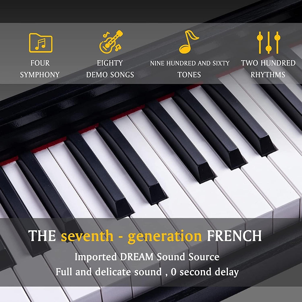 88 Key Full-Size Weighted Keys Digital Piano Keyboard with Sustain Pedal V9132