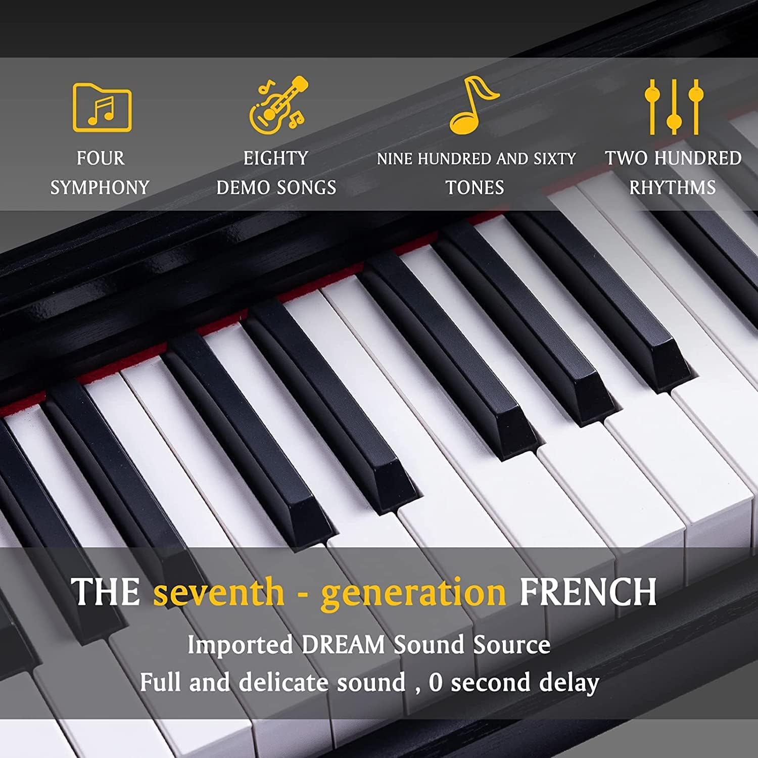 88 Key Full-Size Weighted Keys Digital Piano Keyboard with Sustain Pedal V9132