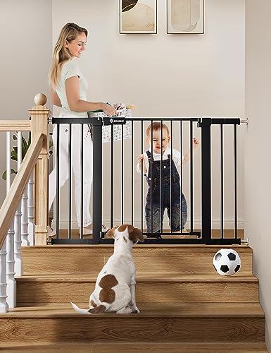 Black Extra Tall Baby Gate for Stairs Doorways C72642