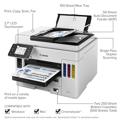 White All-in-One Printer with Print, Copy, Scan, Fax A414