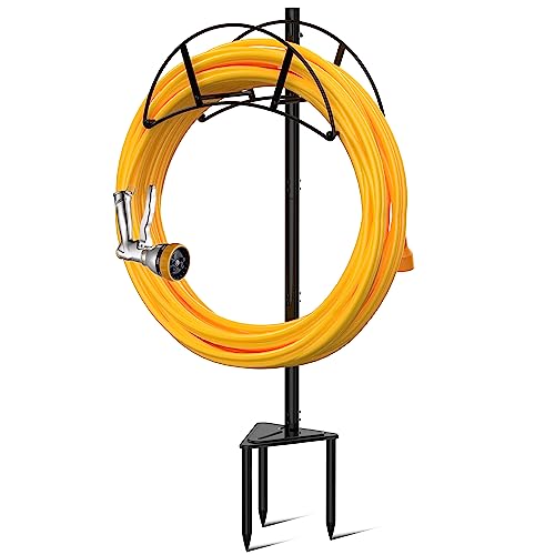 Black Metal Garden Hose Holder Stake S86650