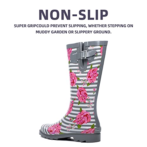 Waterproof Tall Knee High Rubber Rain Boots N244068