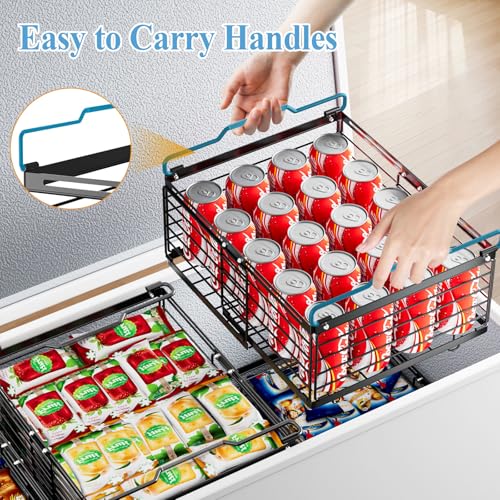 2 Pack Stackable Large Metal Freezer Organizer Bins W57090
