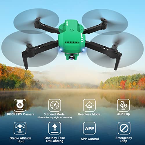 Drone with Camera 1080P HD, FPV Foldable Drone with Carrying Case, 2 Batteries, 90° Adjustable Lens Q115