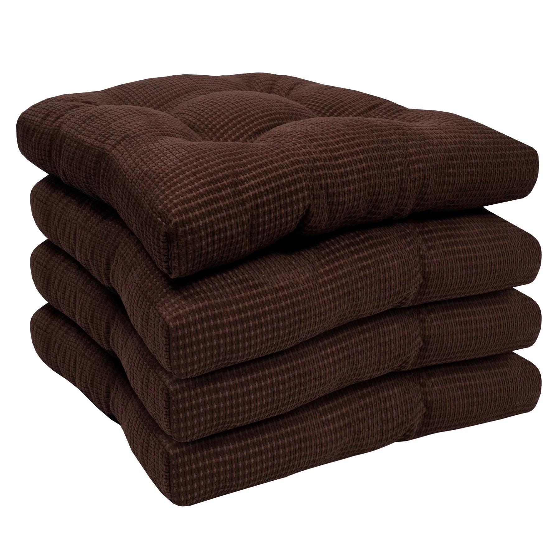 4 Pack Chocolate Memory Foam Chair Cushion Pad X62263