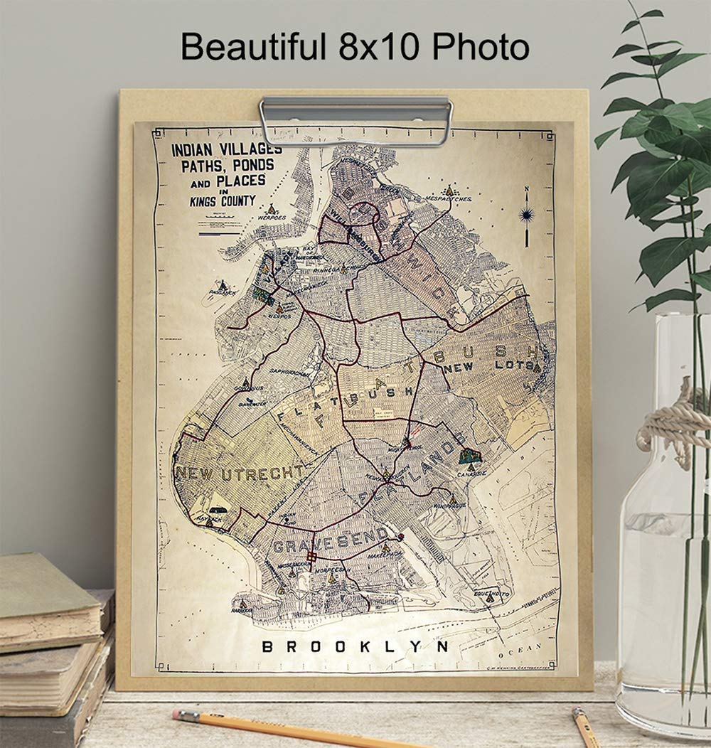 8x10 Vintage Map Poster Print A5028
