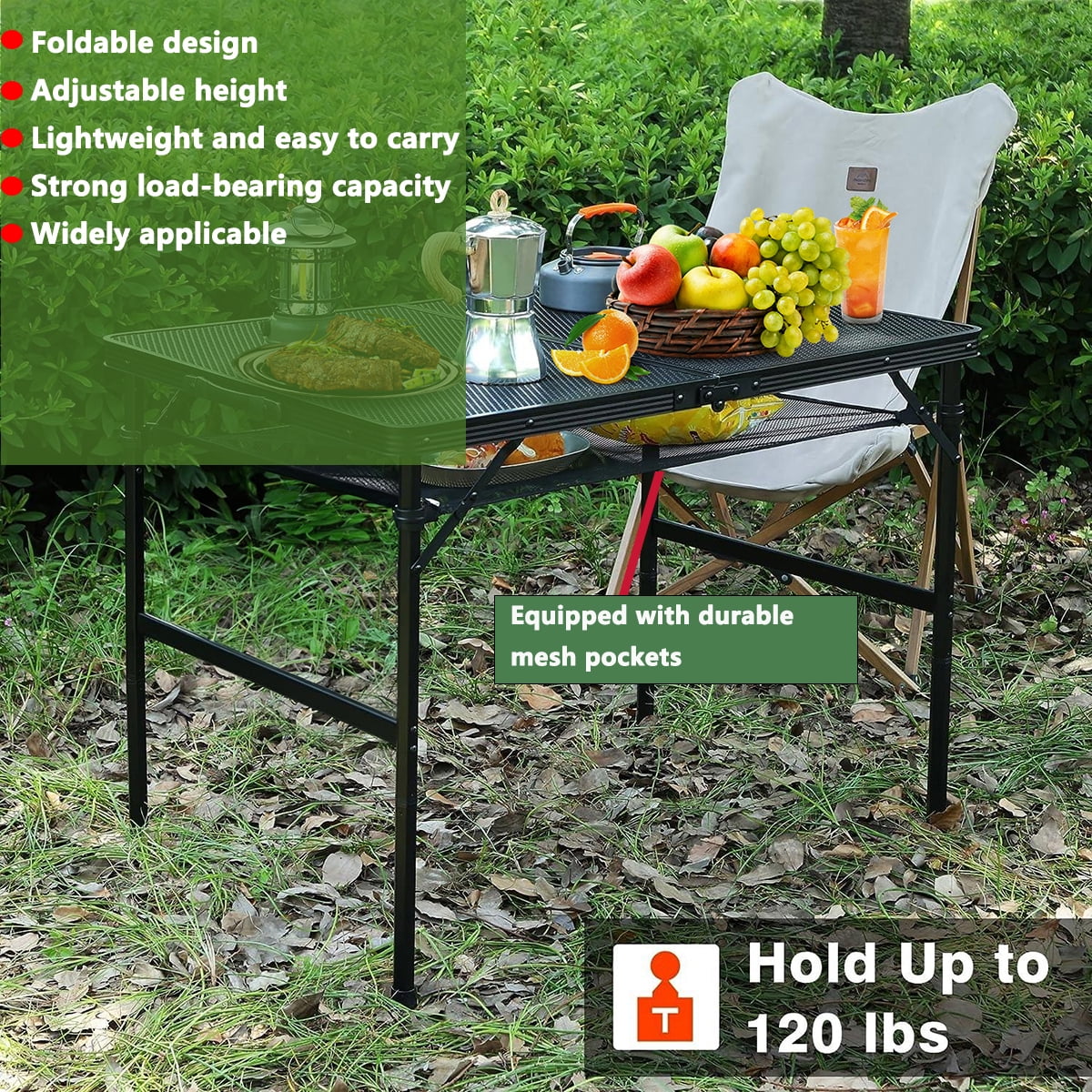 Folding Aluminum Grill Table V630