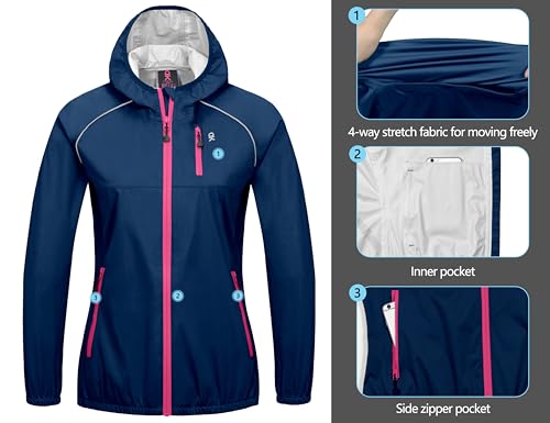 Women's Rain Cycling Stretch Jacket with Hood K10630