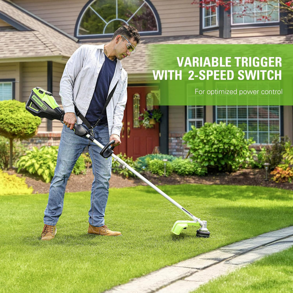 80V 16-Inch Brushless String Trimmer with 2.5Ah Battery and Rapid Charger G116020
