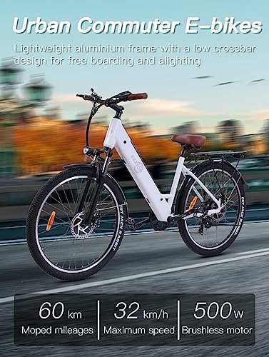 26" x 2.1 Fat Tire Electric Bicycle with 500w Motor 48V 10.4Ah Removable Lithium Battery H298041